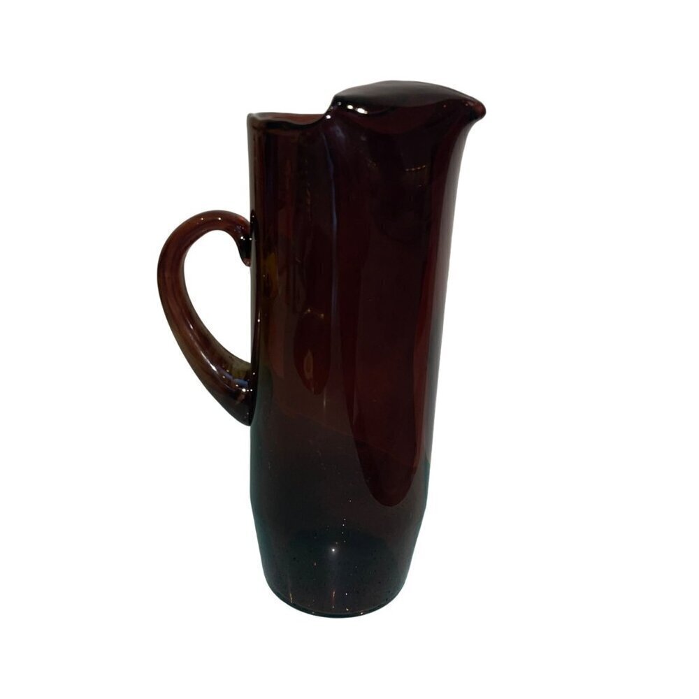 Vintage Mcm Glass Pitcher Purple Amethyst Martini Cocktail